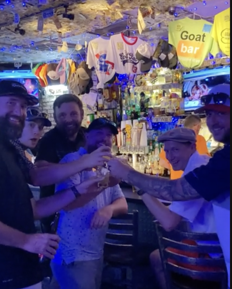 Cheers at the Goat Bar