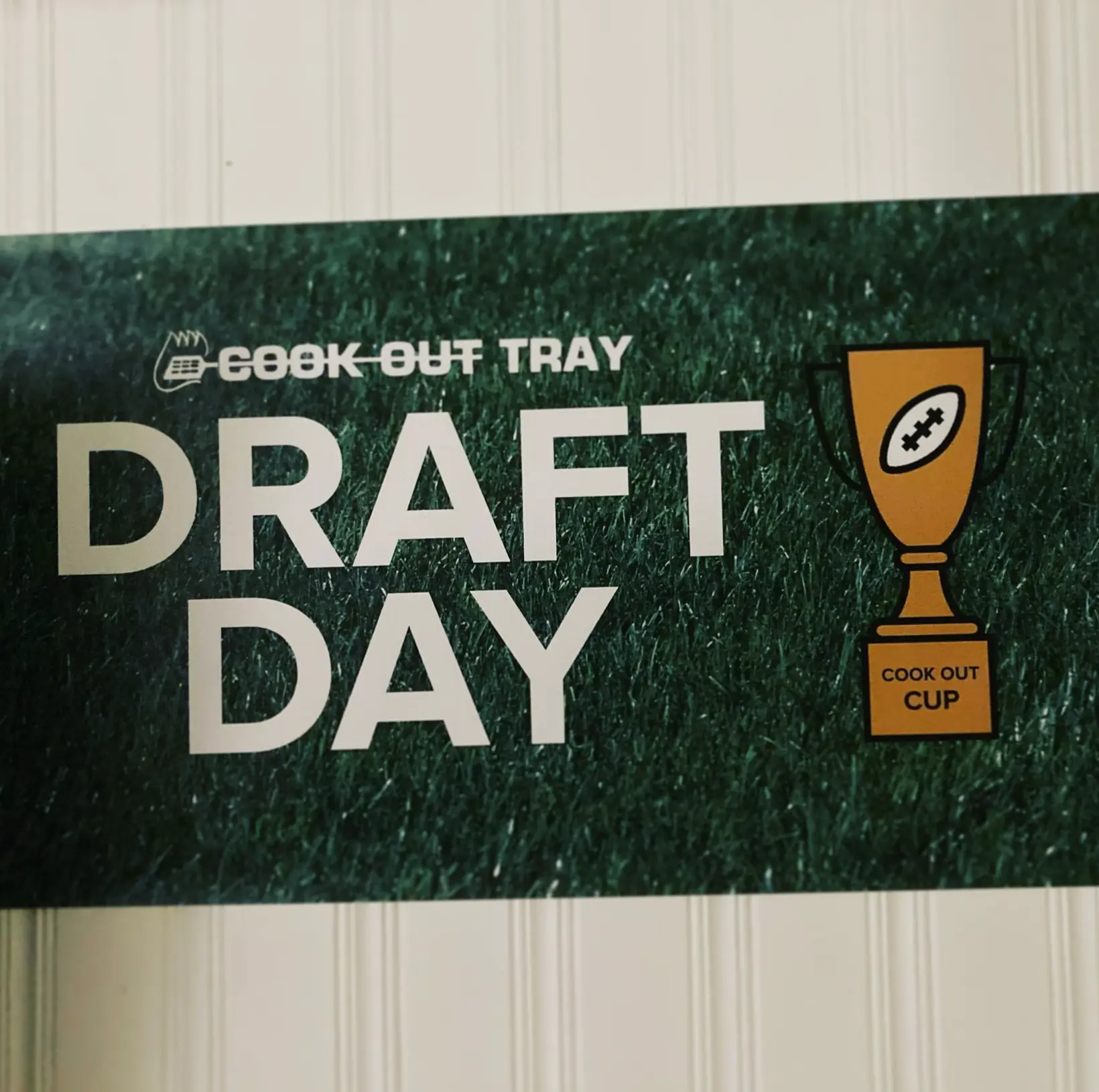 Cook Out Tray Draft Day banner