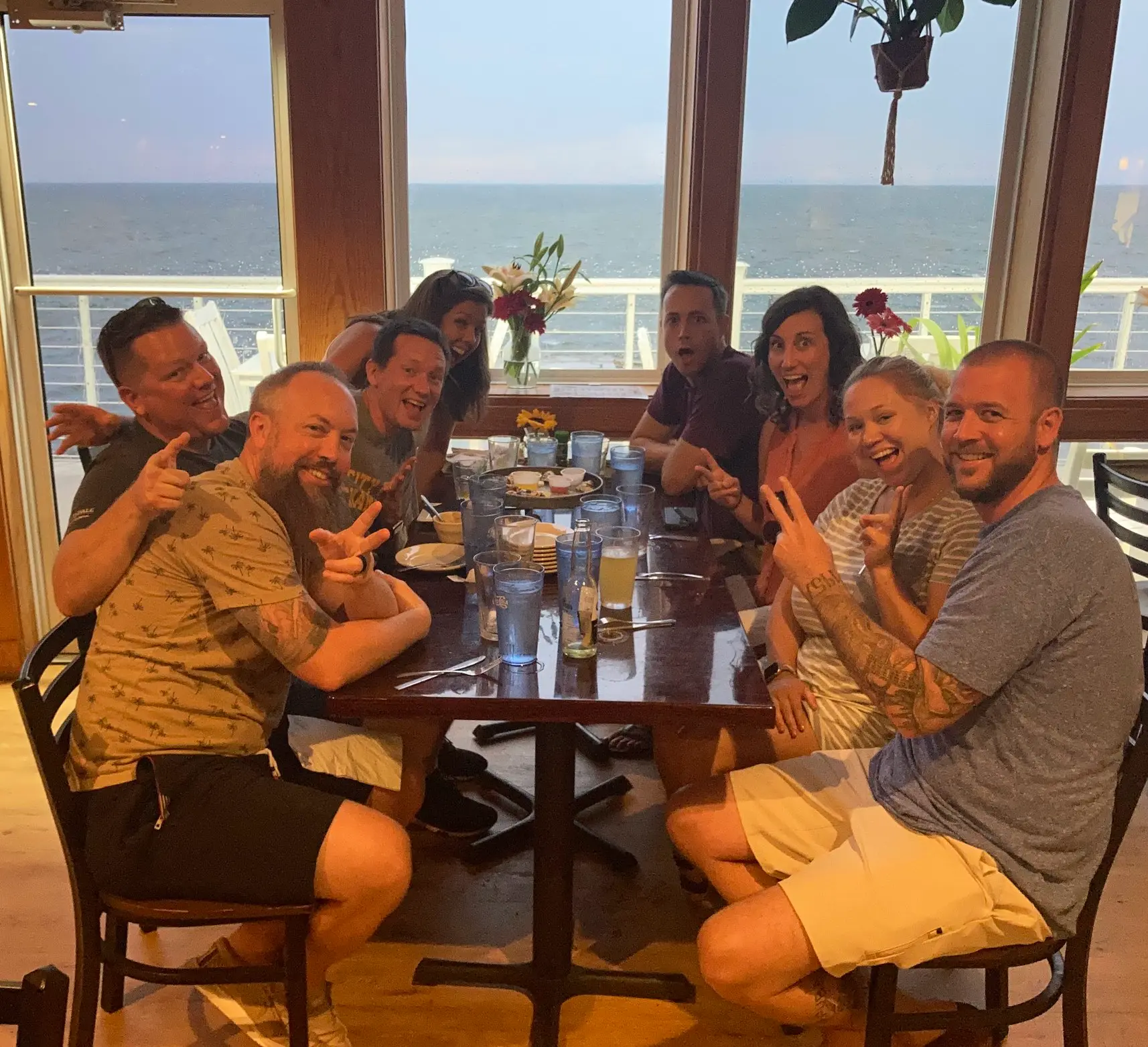 Post-draft dinner by the water